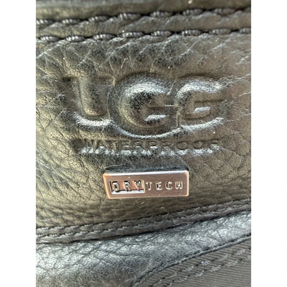 UGG Adirondack III Waterproof Winter Boots Black Leather Sheepskin 1095141